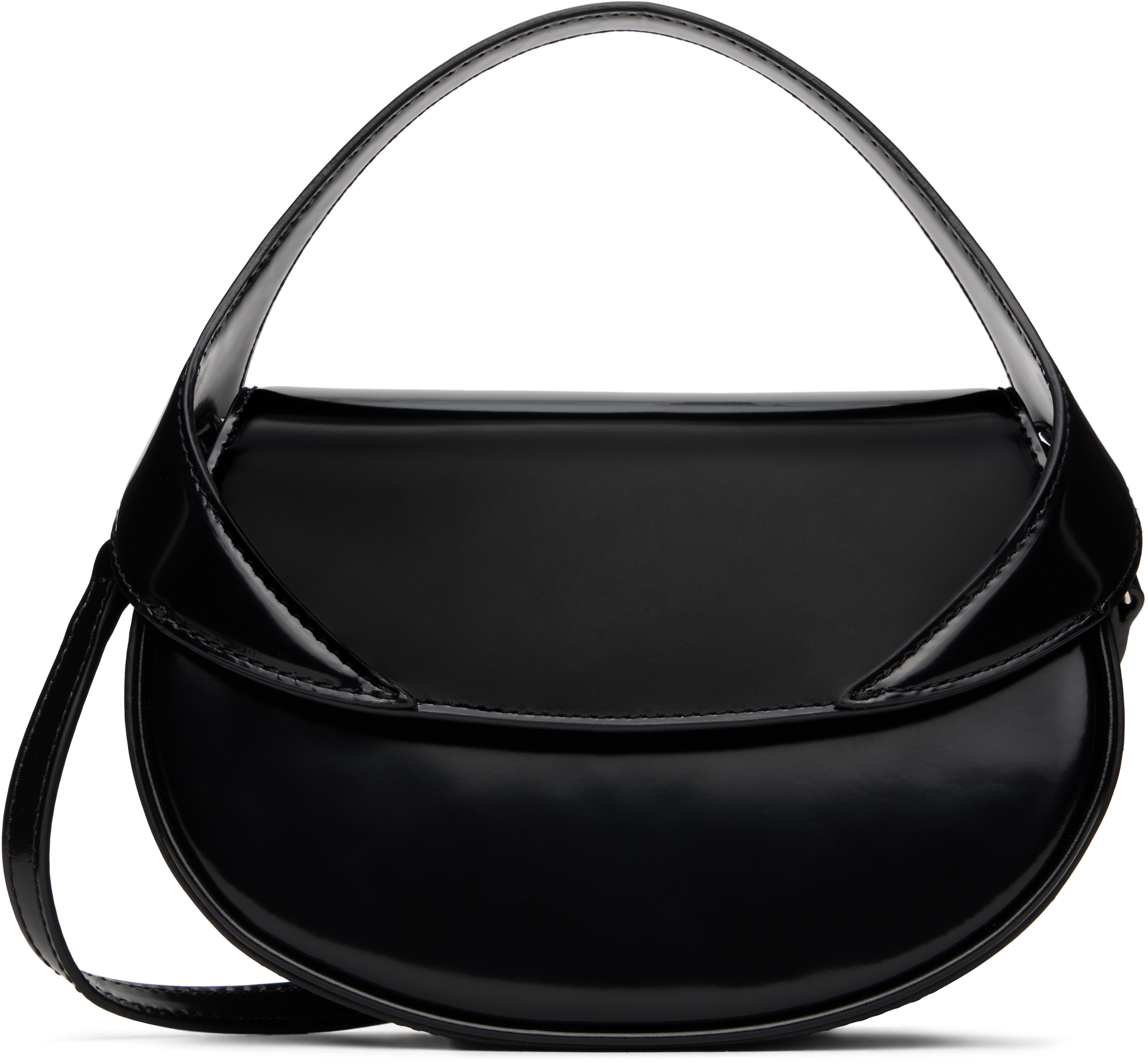 Black Hari Semi Patent Leather Bag