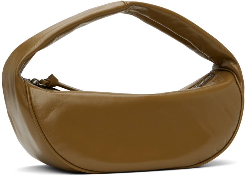 By Far Tan Baby Cush Creased Bag In Br044 Sparrow