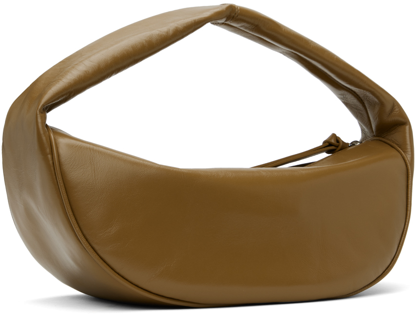 By Far Tan Baby Cush Creased Bag In Br044 Sparrow