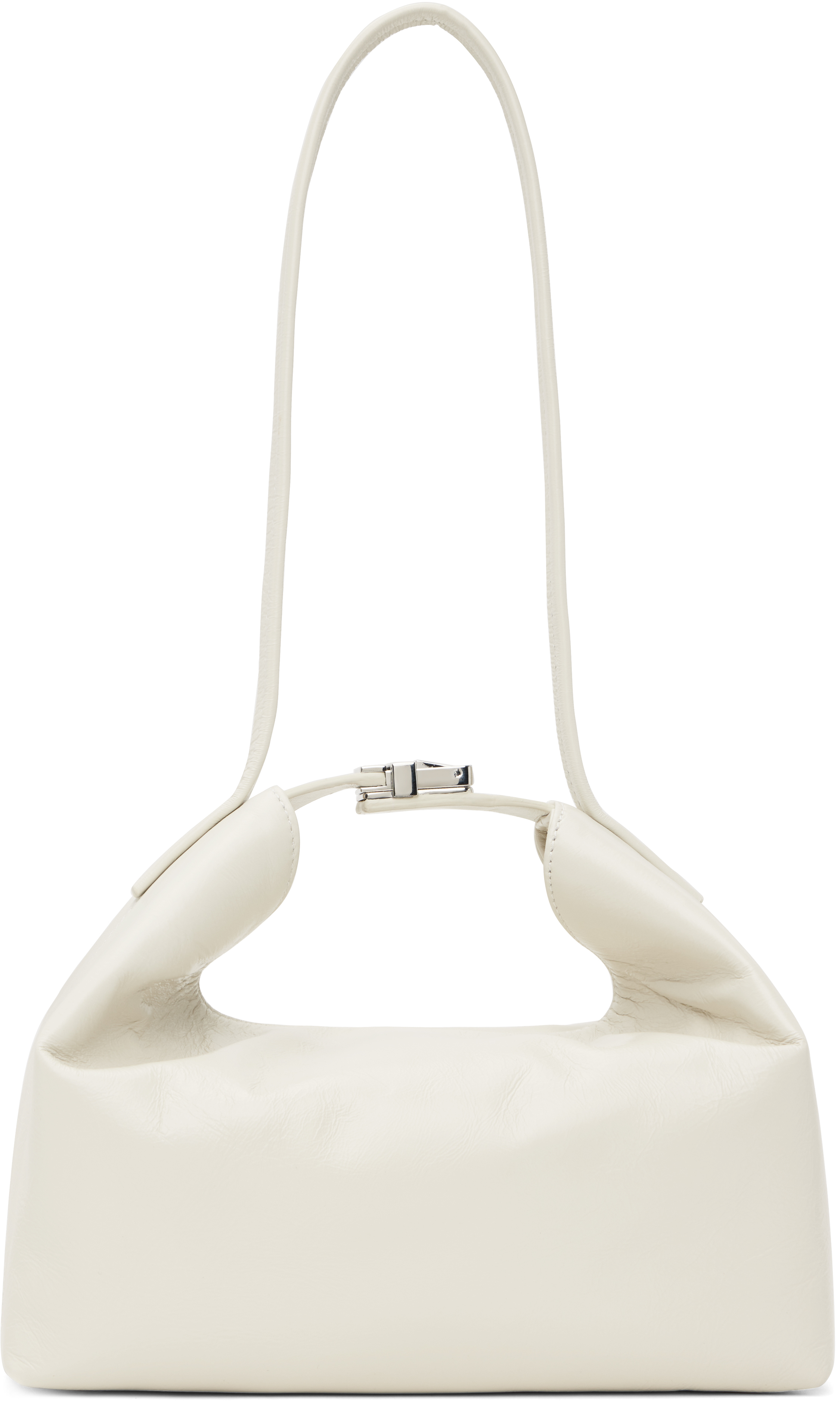 Off-White Bea Creased Leather Bag by BY FAR on Sale