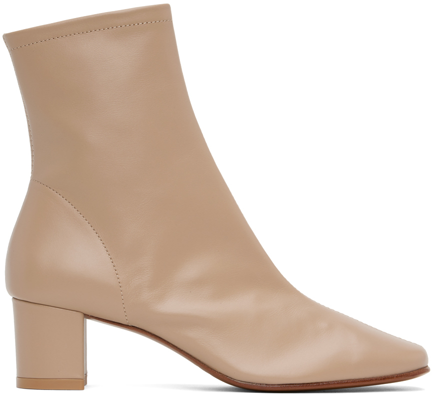 Shop By Far Taupe Sofia Boots In Bg017 Taupe