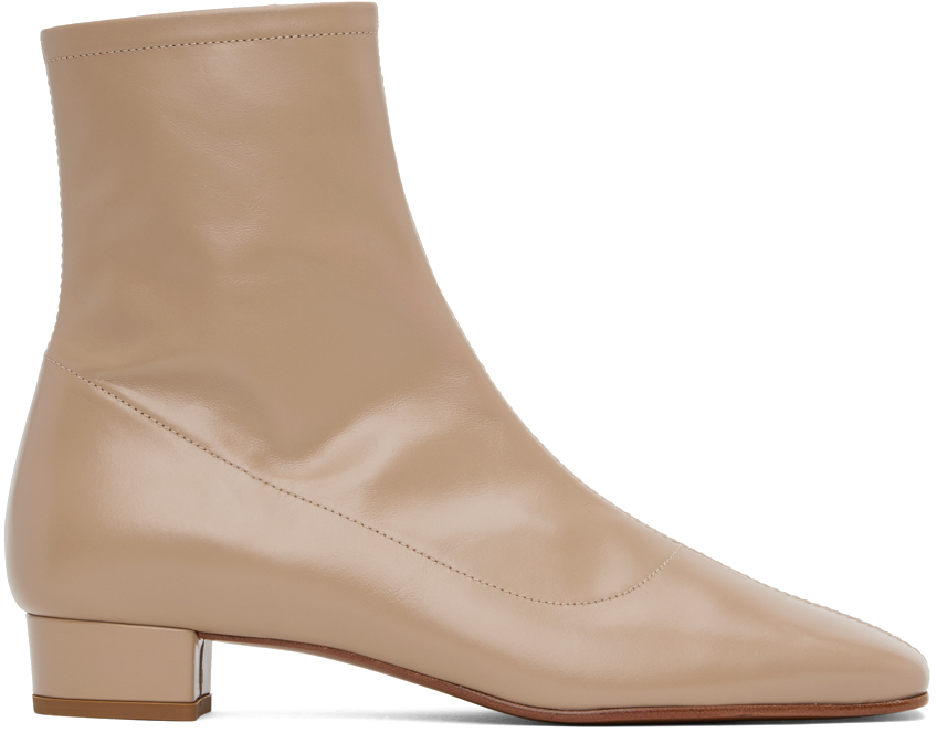 Shop By Far Taupe Este Boots In Bg017 Taupe