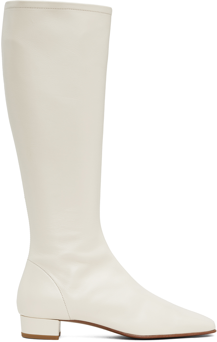 Shop By Far Off-white Edie Tall Boots In Wh010 Off-white