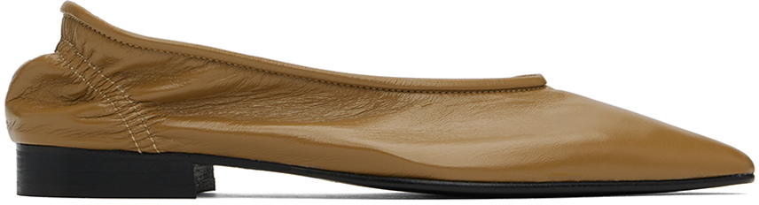 Shop By Far Brown Carré Loafers In Br044 Sparrow