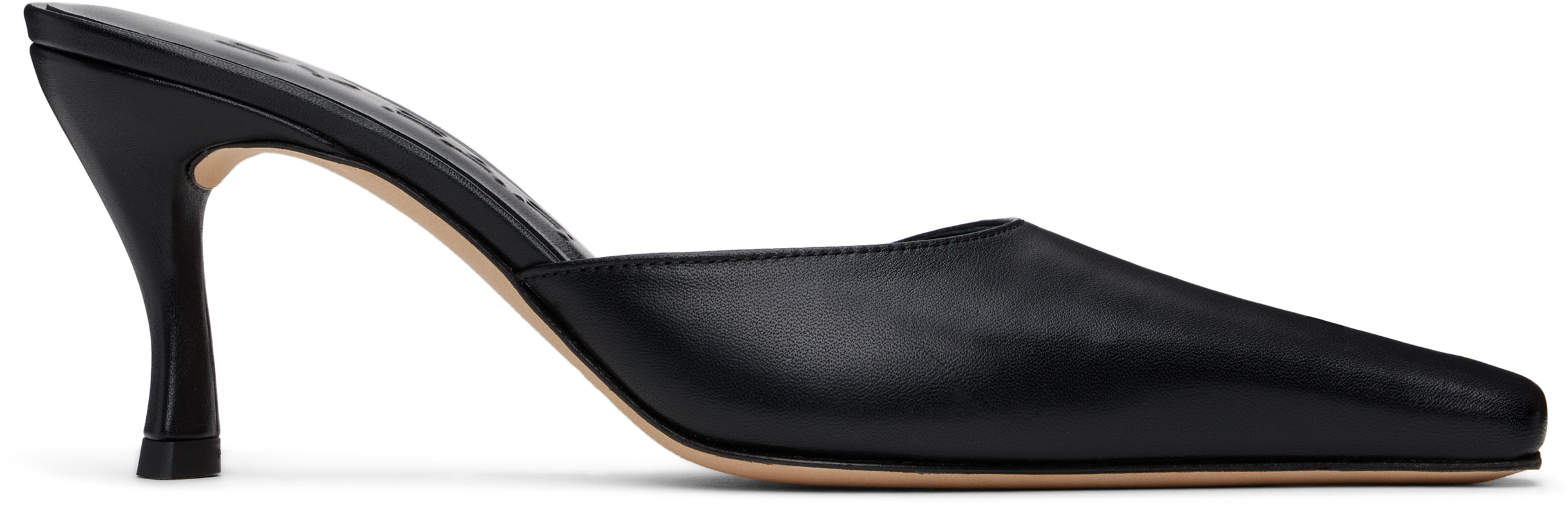 Shop By Far Black Selene Mules In Bk001 Black