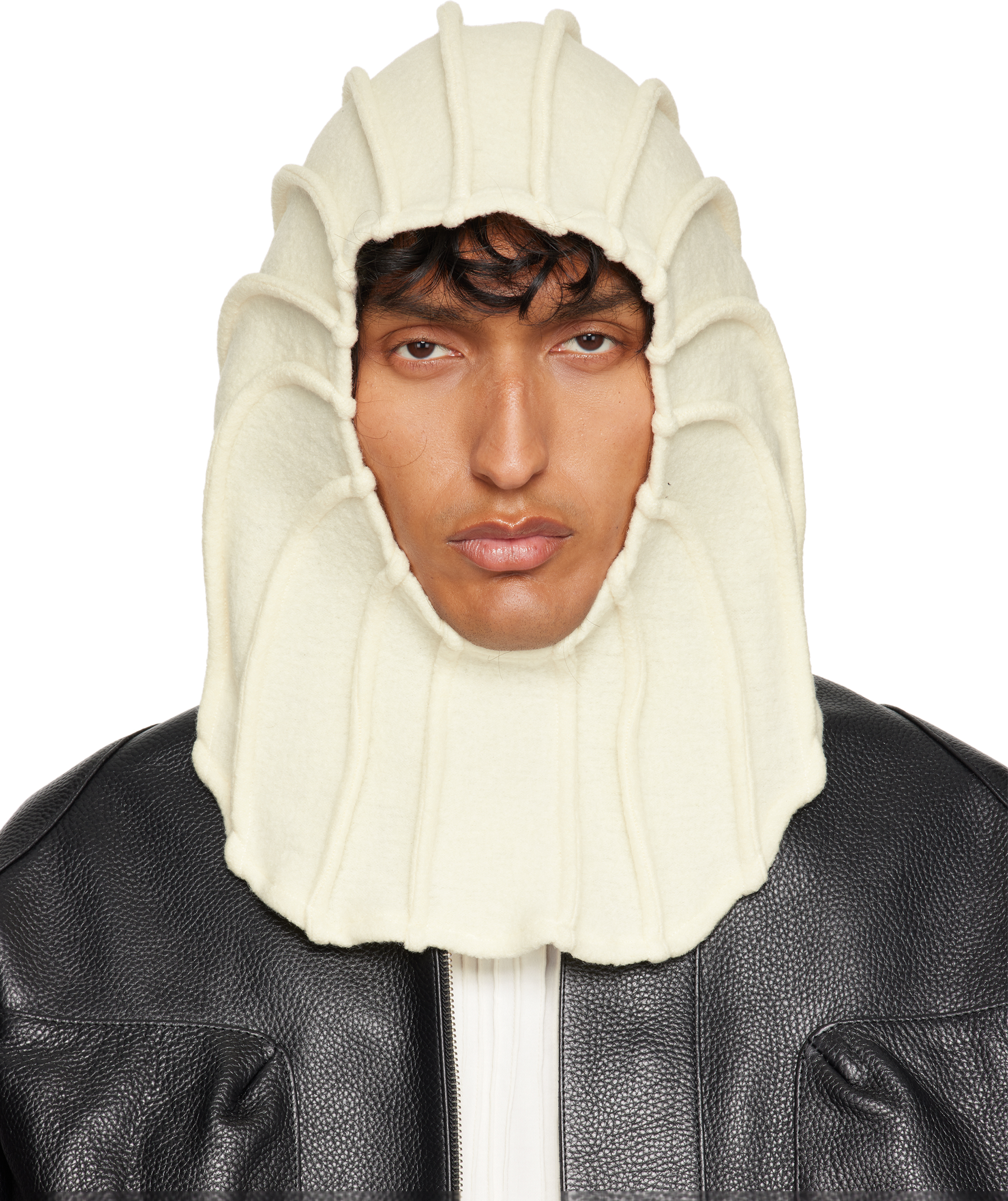 Shop Tondolo Off-white Rubellus Balaclava In Cream