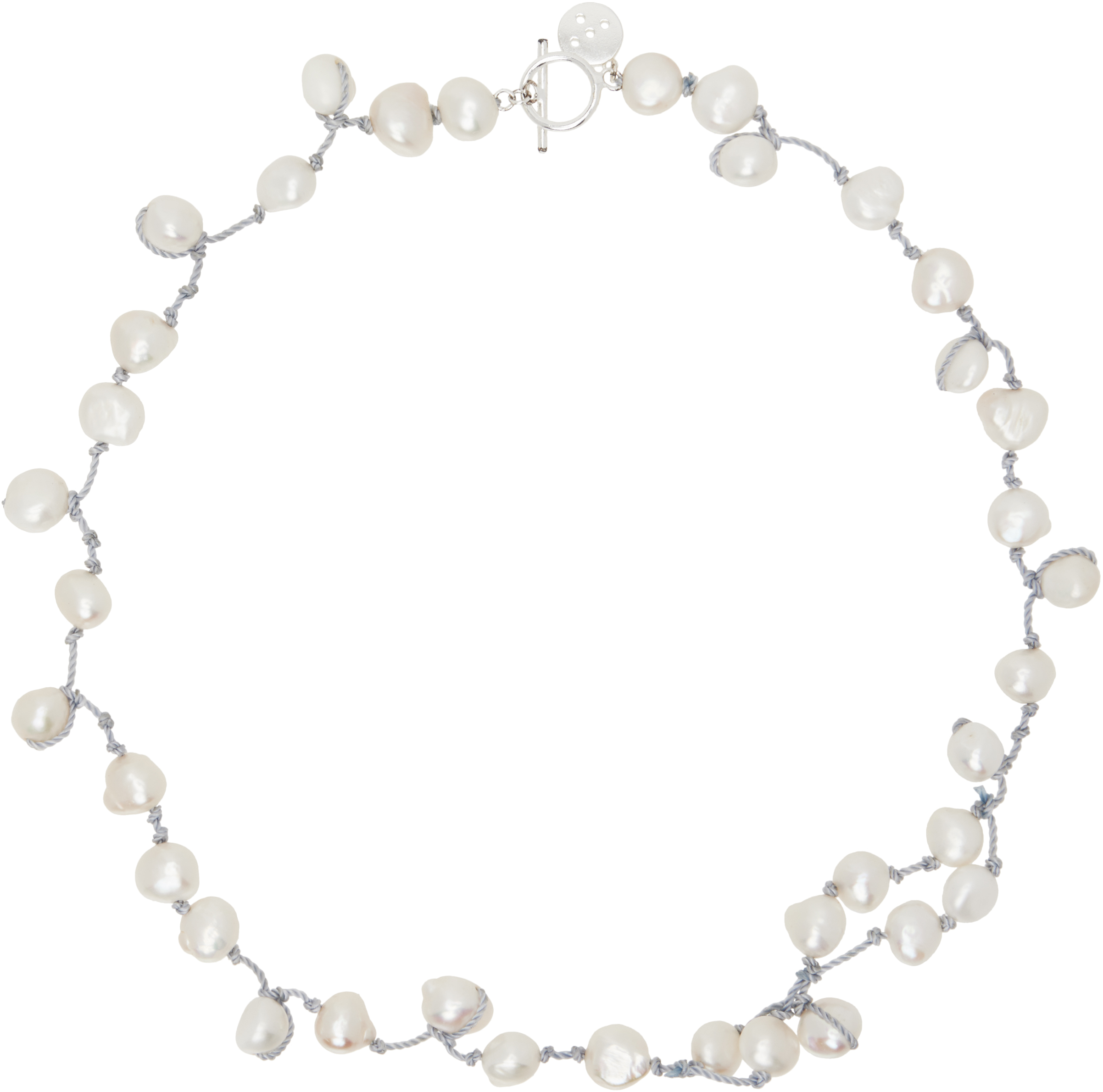 Shop Tondolo Blue Hechicera Pearl Necklace In Pearl, Blue