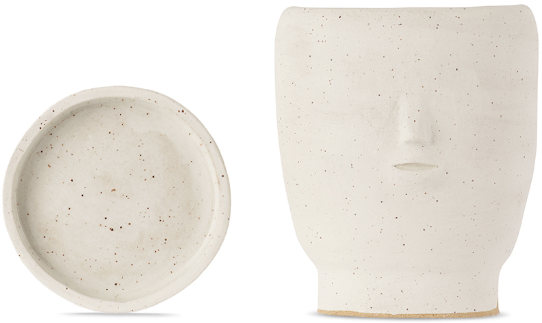 Rami Kim Studio White Footed Face Pot Set In White