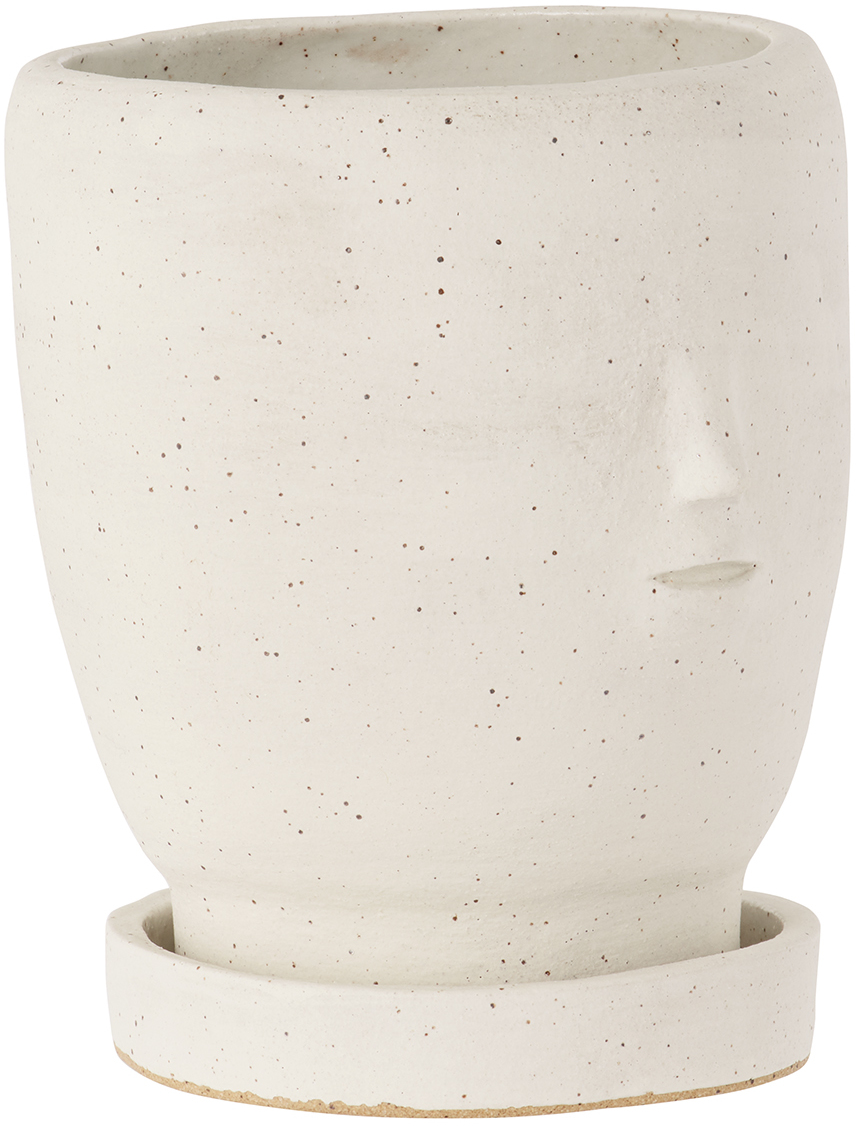Rami Kim Studio White Footed Face Pot Set In White