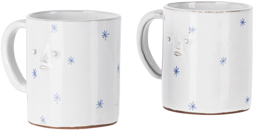 Rami Kim Studio White & Blue Lucy Mug Set In Lucy