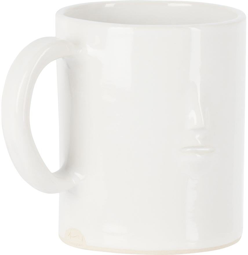 Rami Kim Studio White Ceramic Face Mug In White