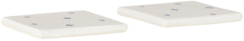 Rami Kim Studio White & Blue Mini Painting Tile Set In Blue Stars