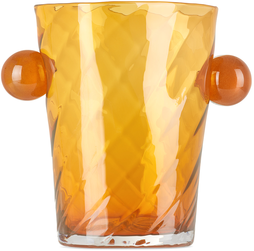 Akua Objects Orange Oliver Vase In Amber