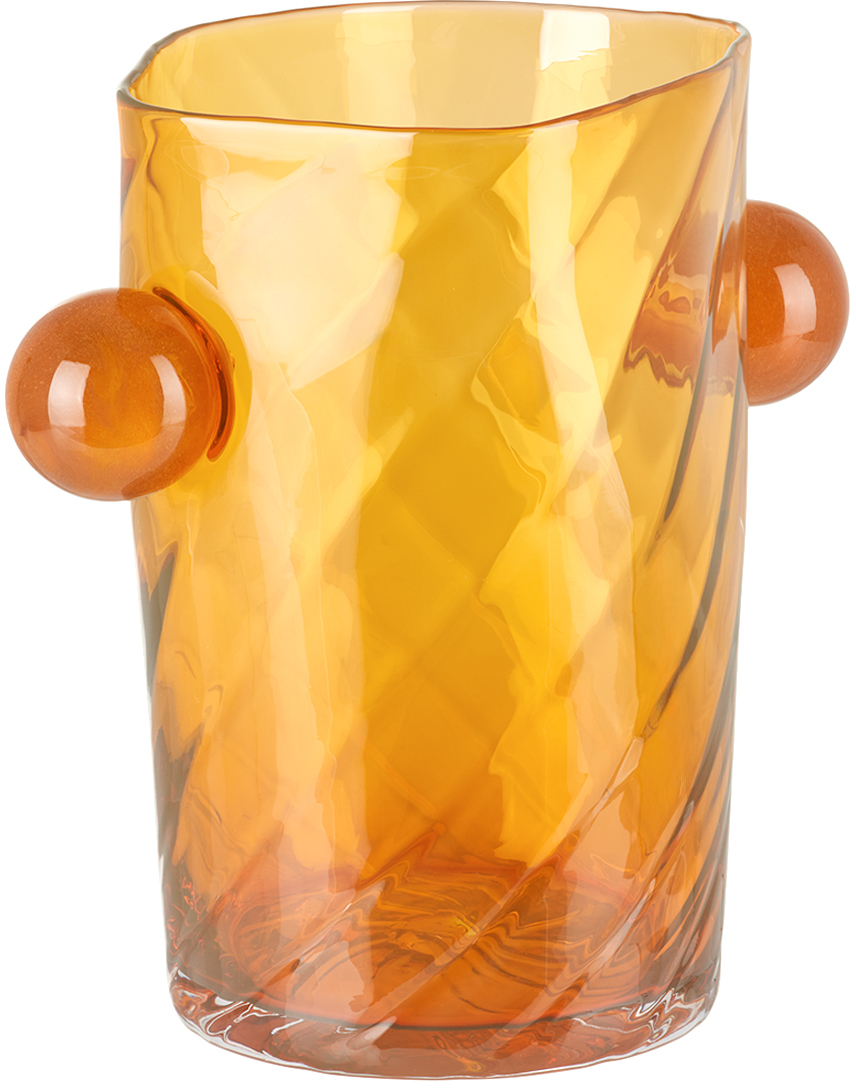 Akua Objects Oliver Venetian Glass Vase In Amber