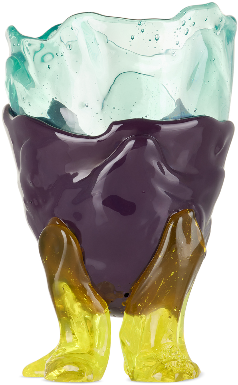 Corsi Design Blue & Purple Small Clear Extra Colour Vase In Clear Aqua