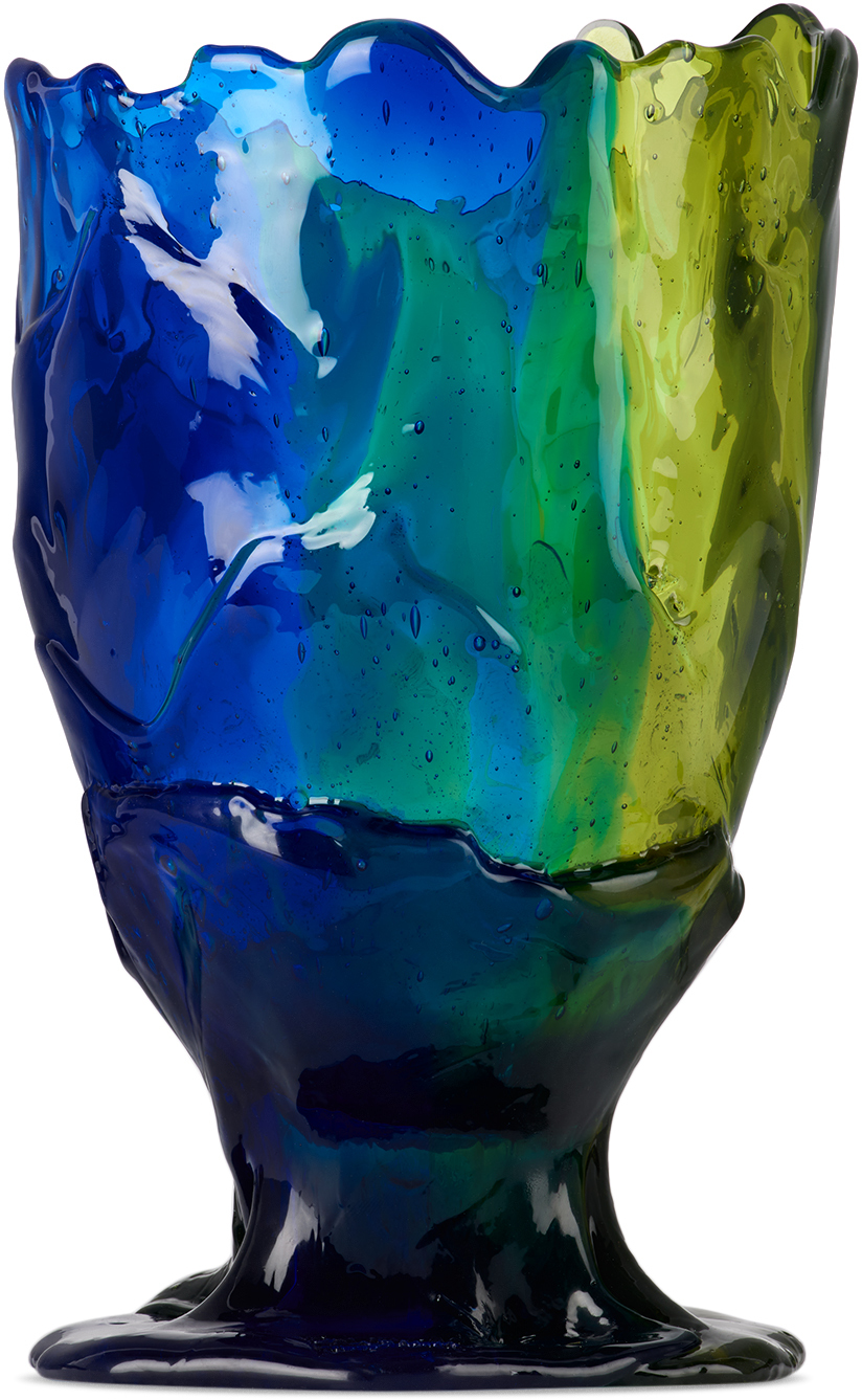 Corsi Design Green & Blue Twins C Vase In Clear Green, Blue