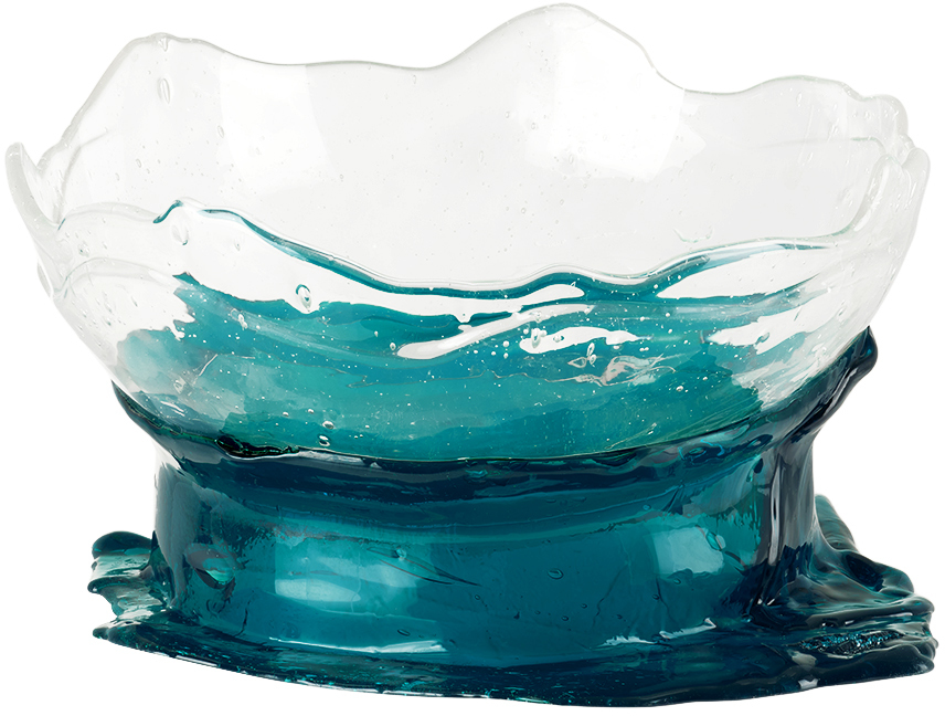 Corsi Design Blue & Green Medium Big Collina Vase In Clear, Matt Green