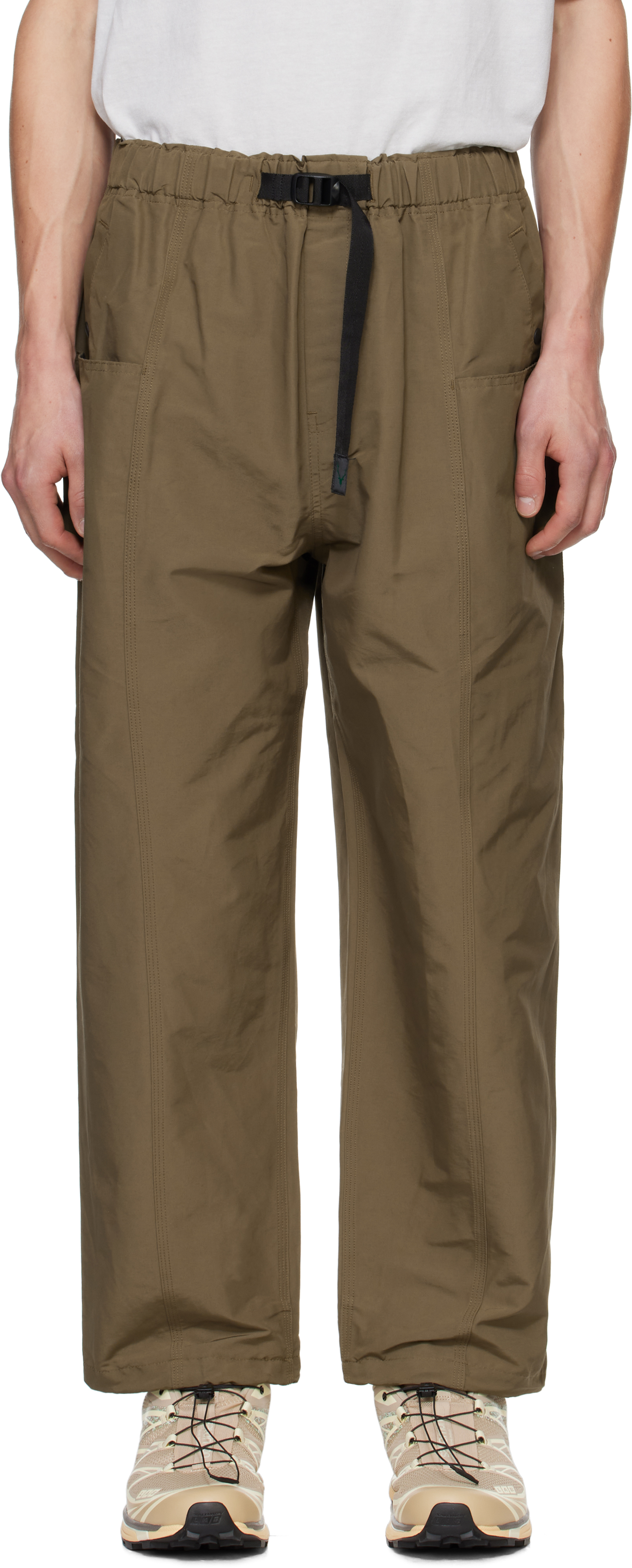 Shop South2 West8 Khaki Belted C.s Trousers In A-olive