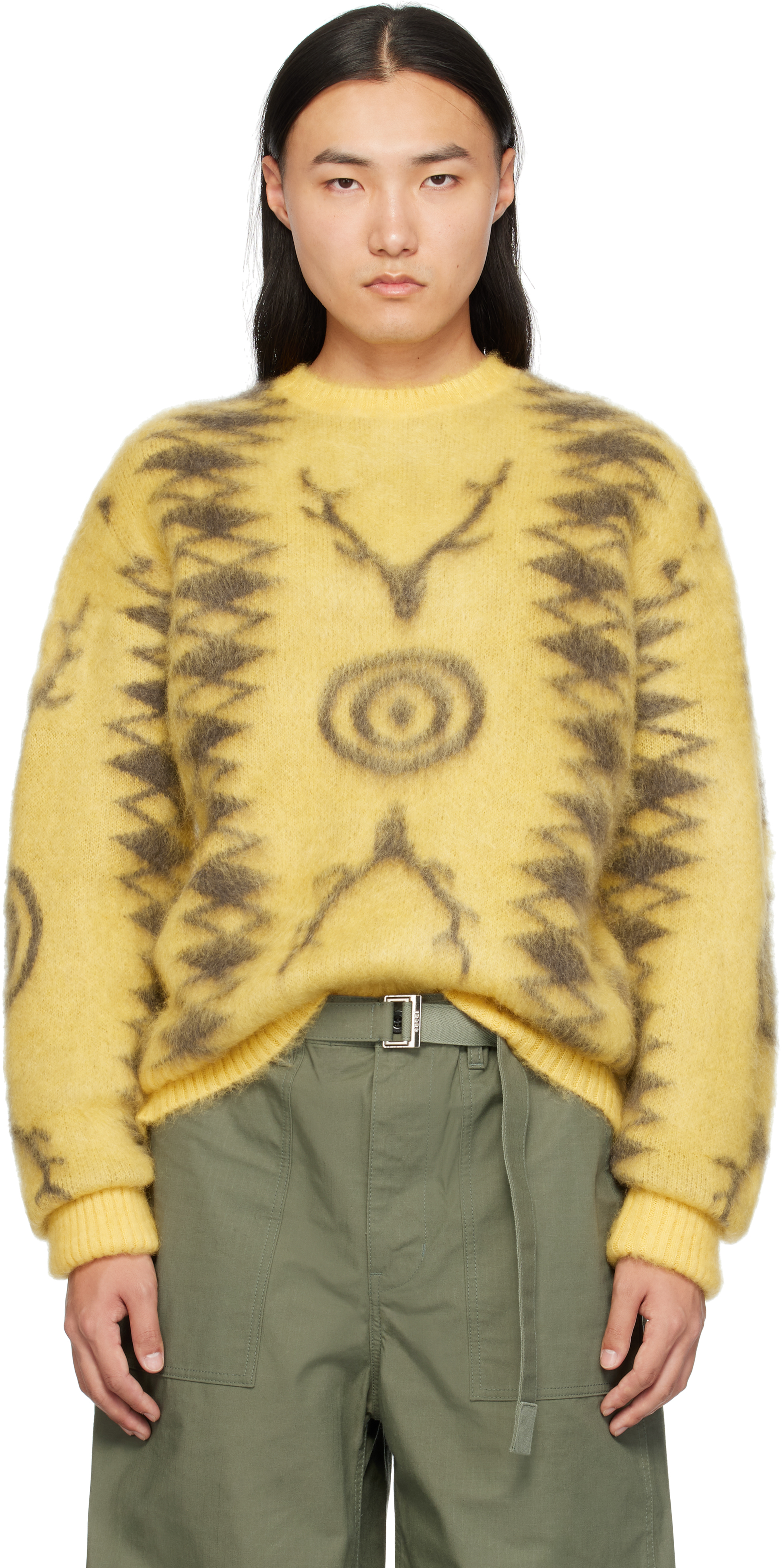 Shop South2 West8 Yellow Mohair Sweater In A-beige