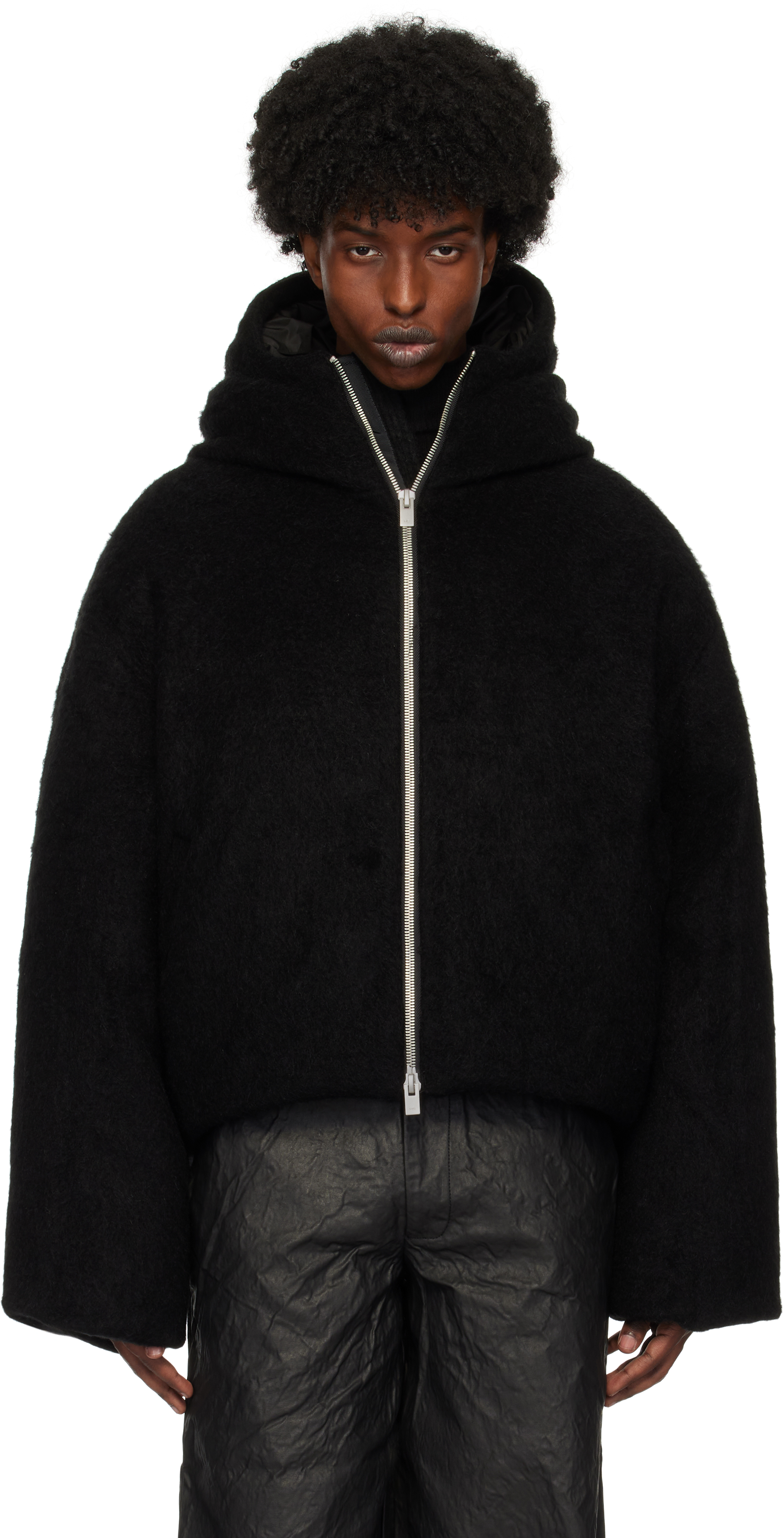 Black Obelis Mohair Down Jacket