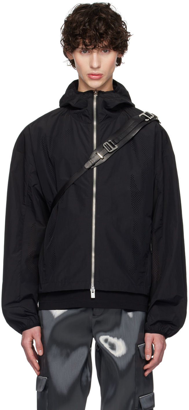 HELIOT EMIL: Black Windbreaker Jacket | SSENSE