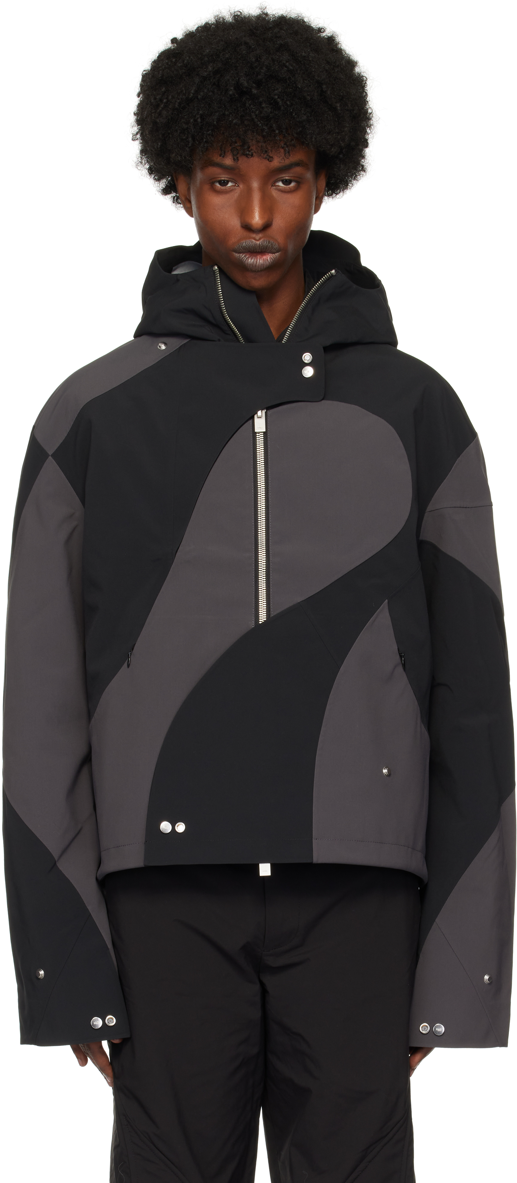 Black & Gray Trident Technical Jacket