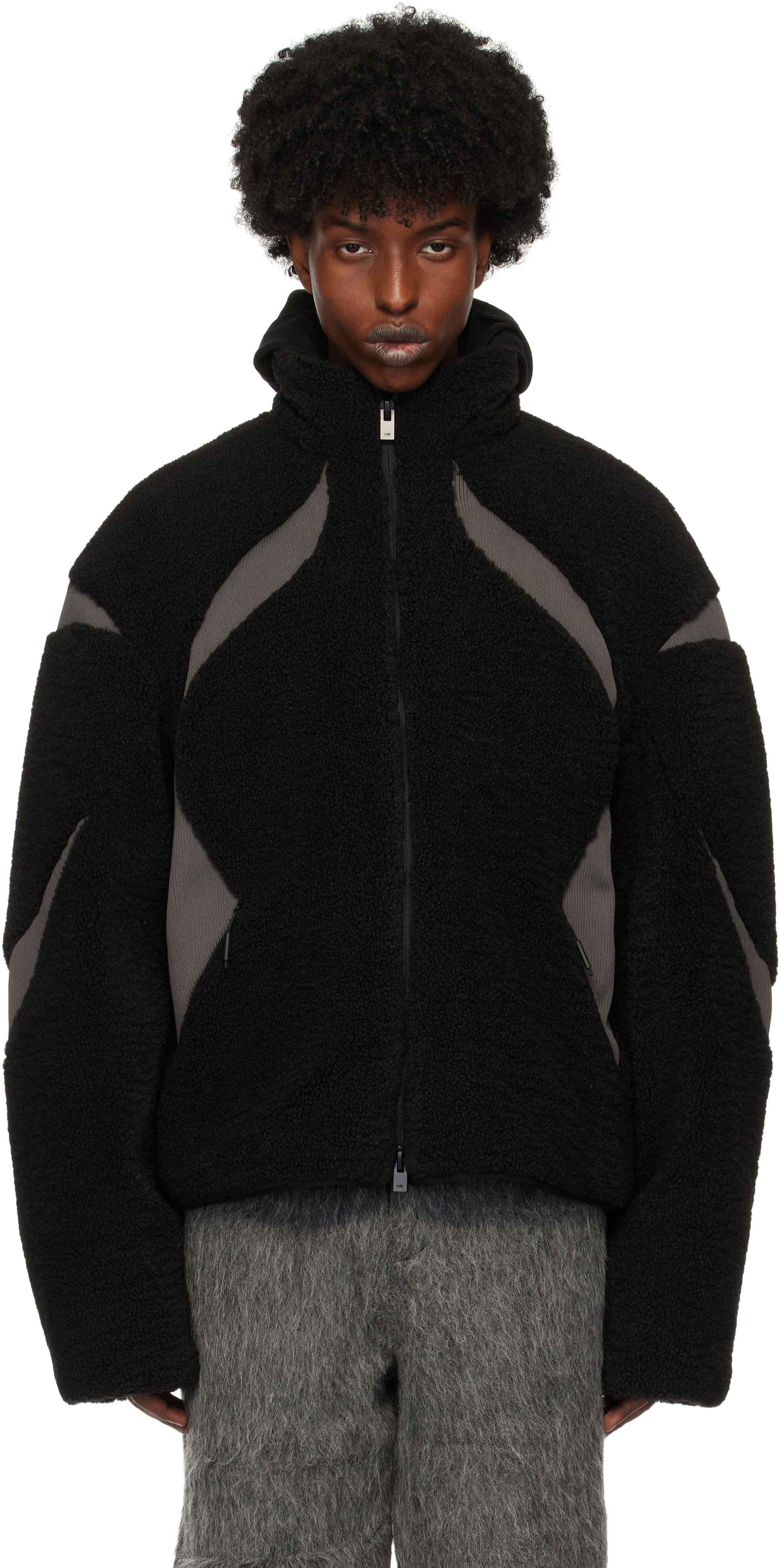 Black & Gray Custos Fleece Jacket