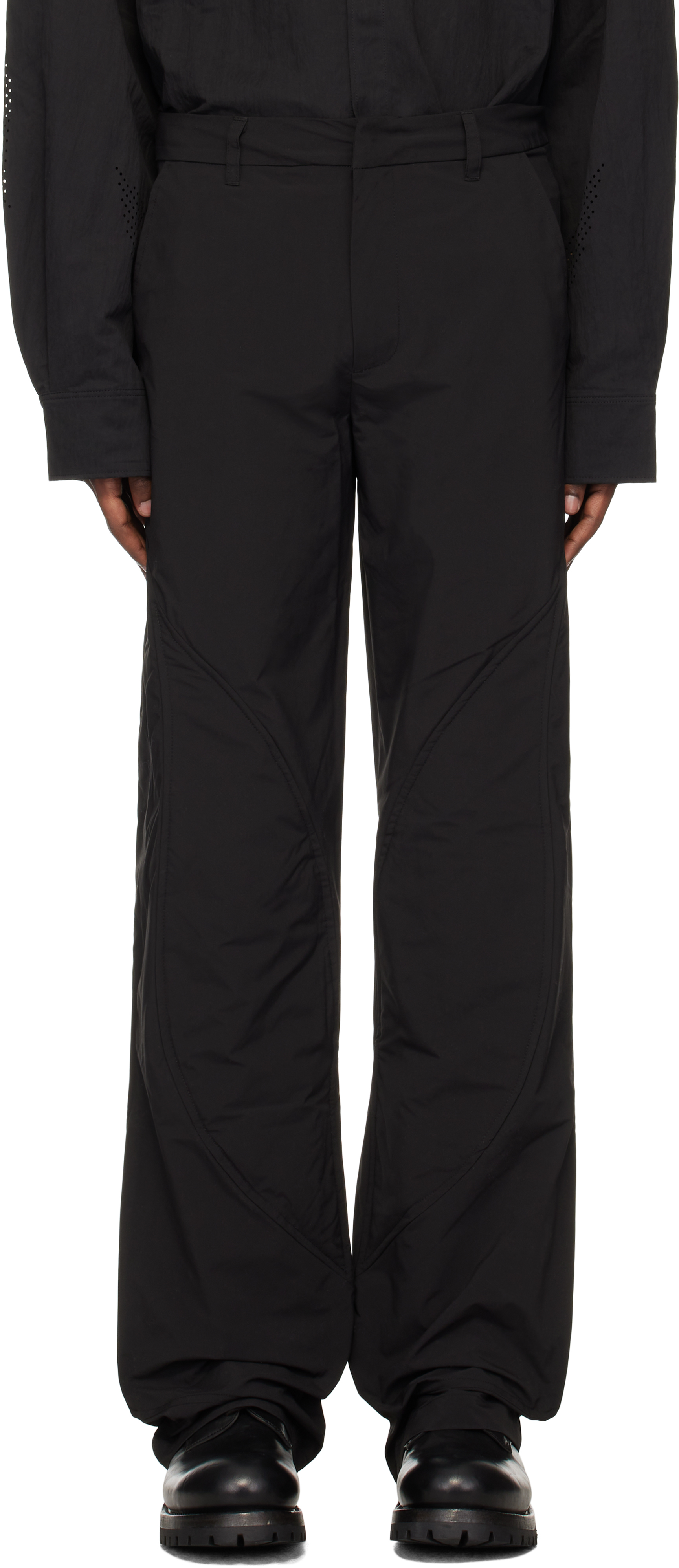 Black Concordance Puffed Cargo Pants