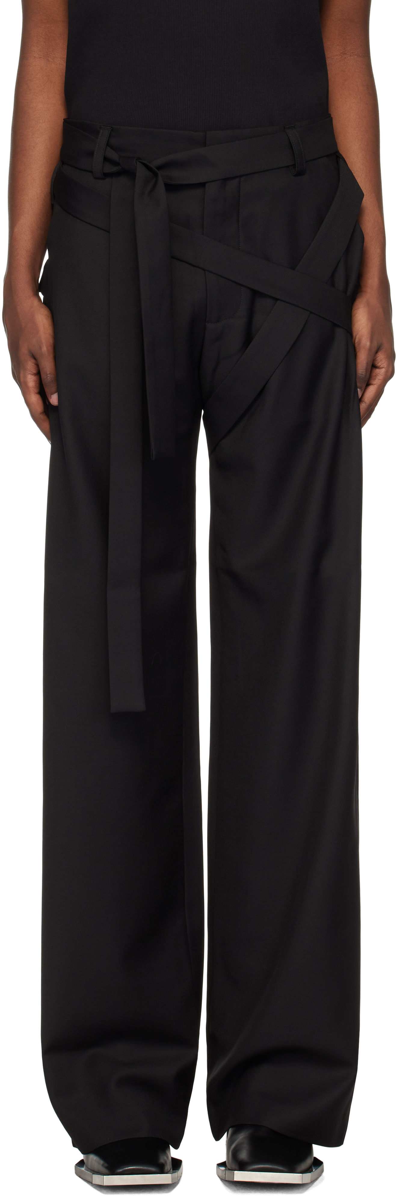 Heliot Emil Black Aegis Tailored Trousers