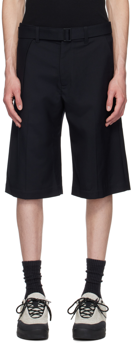 Shop Heliot Emil Black Robur Shorts