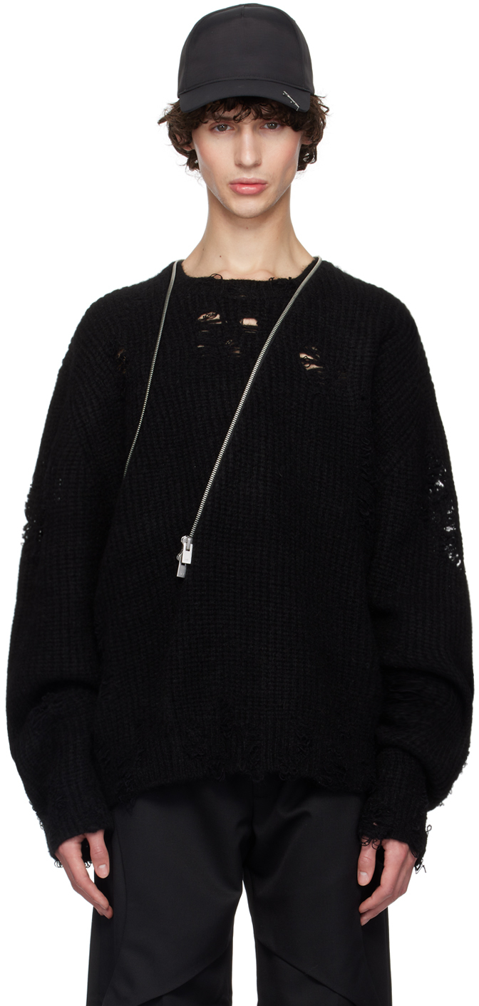 Black Distressed Sweater