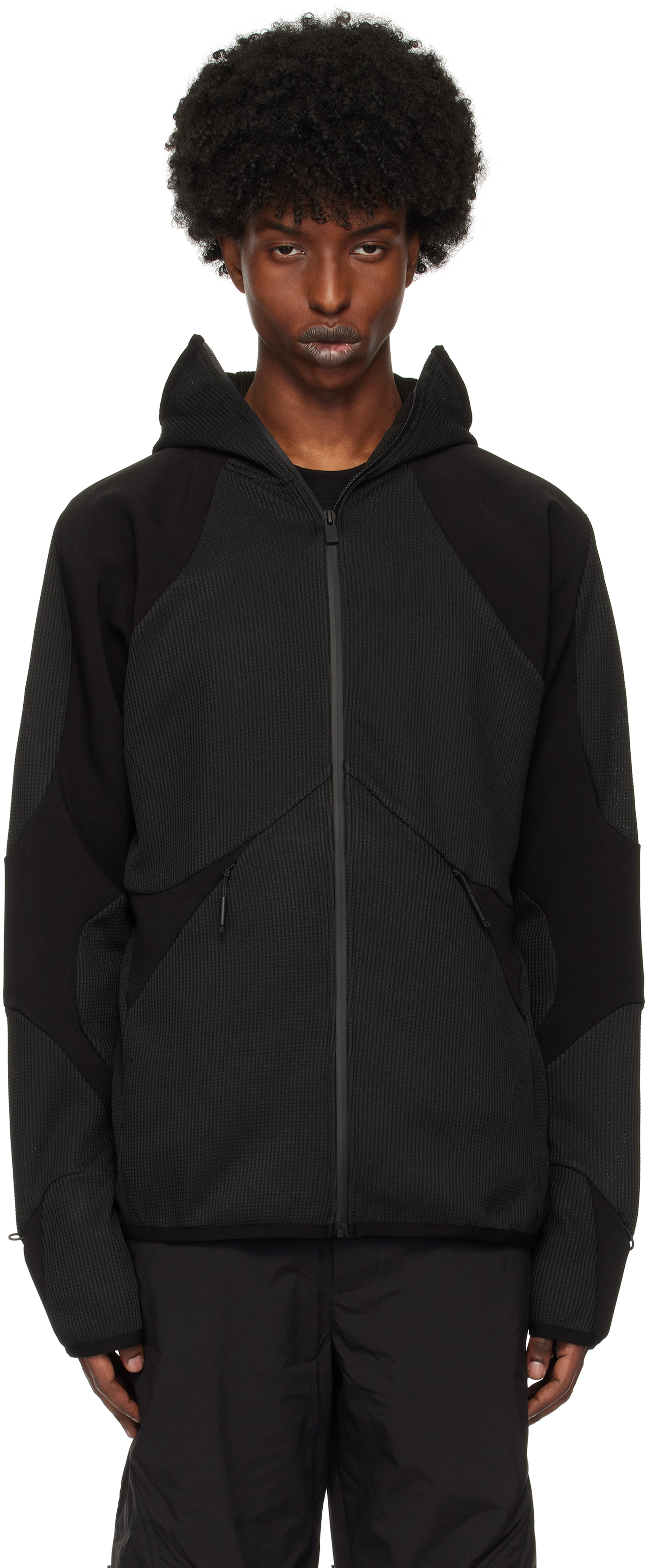 Heliot Emil Black Canopy Tech Hoodie