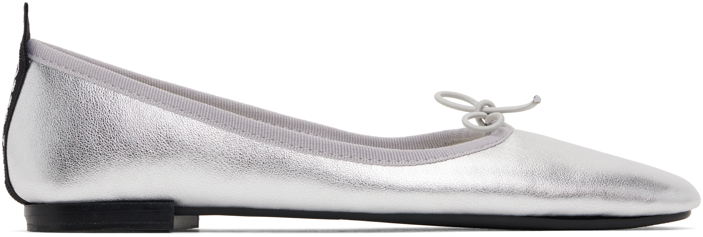 REPETTO SILVER GARANCE SQUARE TOE BALLERINA FLATS 