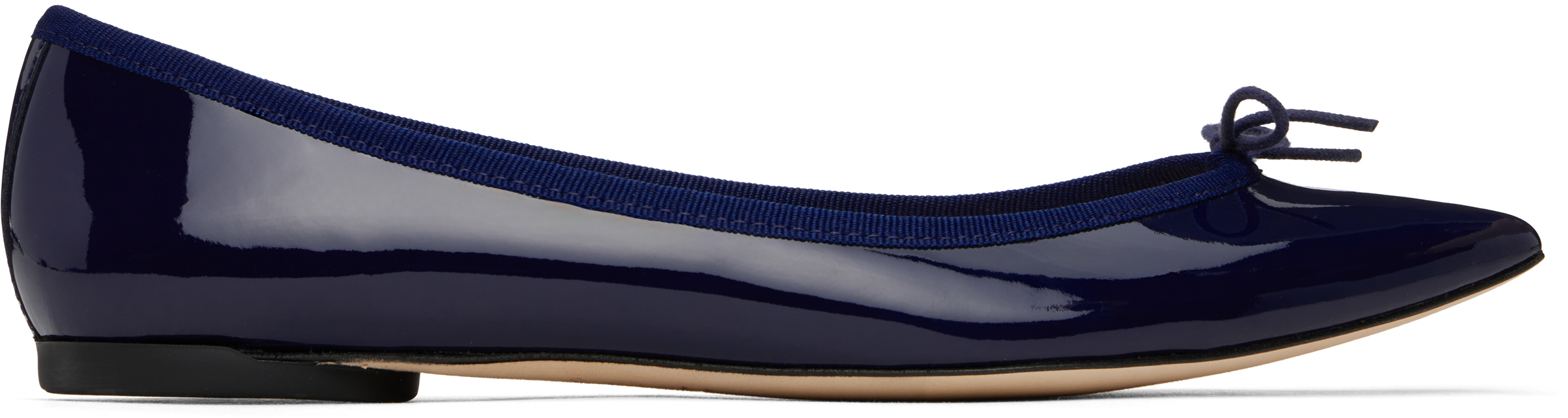 Shop Repetto Navy Brigitte Pointy Toe Ballerina Flats In Classique