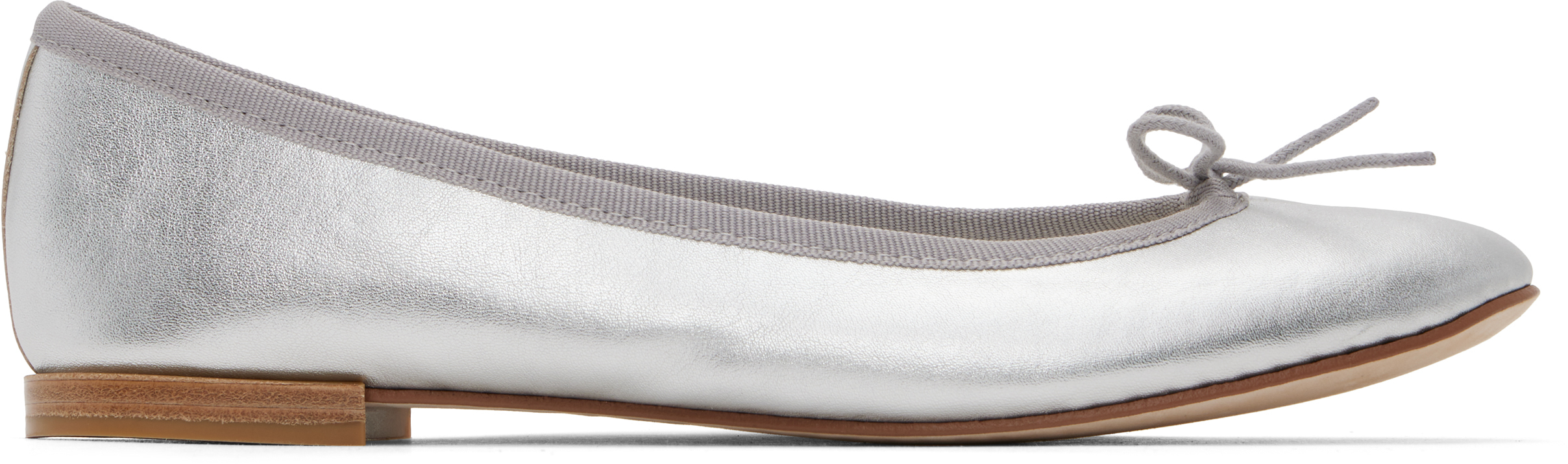 REPETTO SILVER CENDRILLON BALLERINA FLATS 