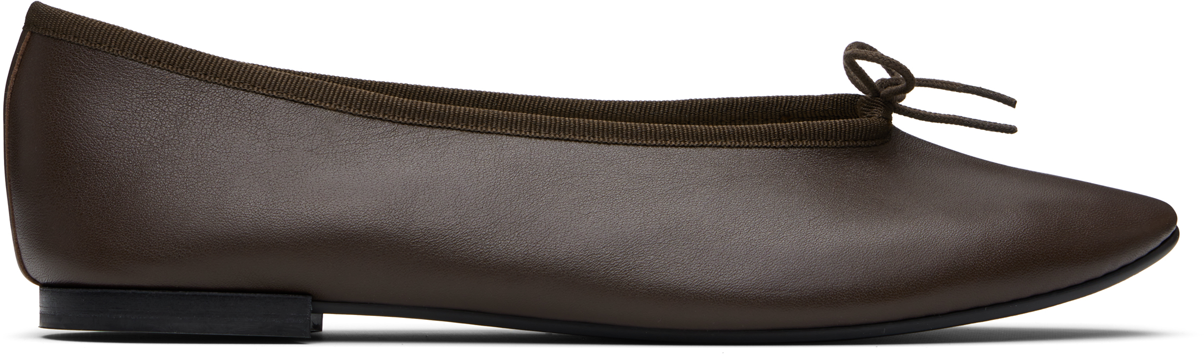 Black Lilouh Almond-Toe Ballerina Flats