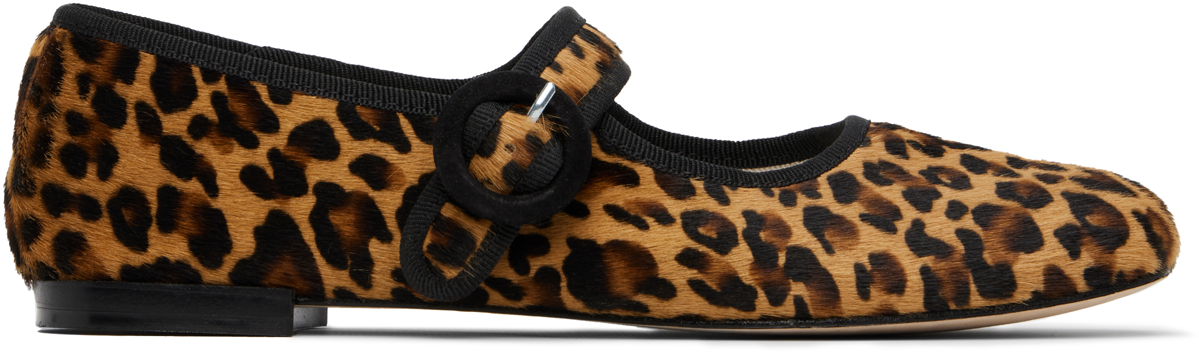 Brown Georgia Mary Jane Square-Toe Ballerina Flats
