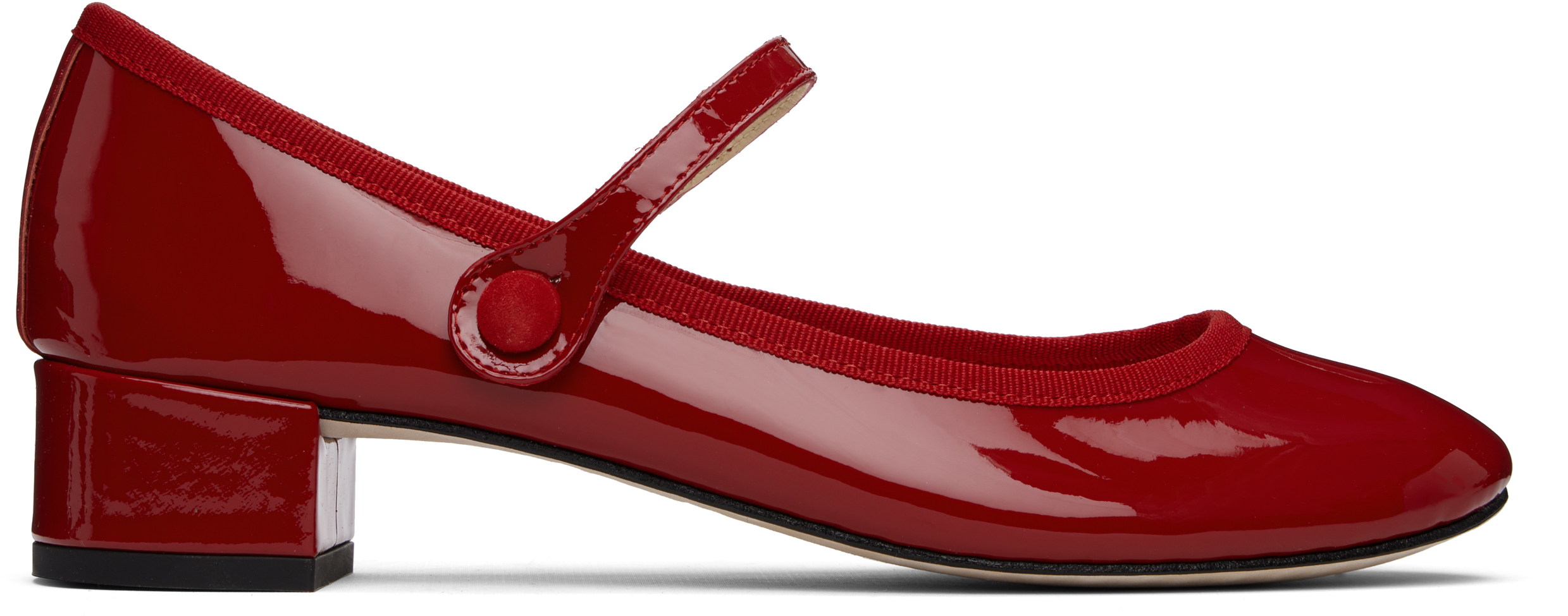Repetto: Red Rose Mary Jane Heels | SSENSE Repetto: Red Rose Mary Jane Heels | SSENSE