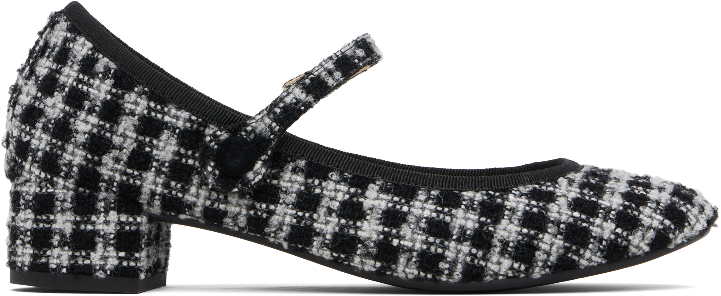 Black & Gray Rose Mary Jane Heels