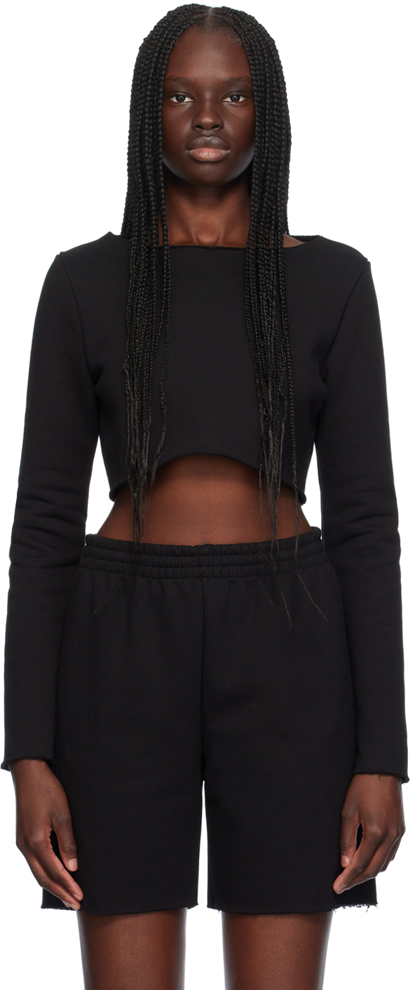 Black Joanna Cropped Sweatshirt
