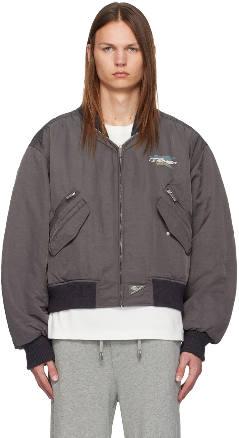 Gray Aviation Bomber Jacket