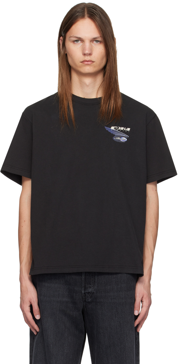 C2h4 Black Airline T-shirt In Faded Black