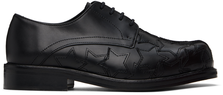 Black Star Square Toe Derbys