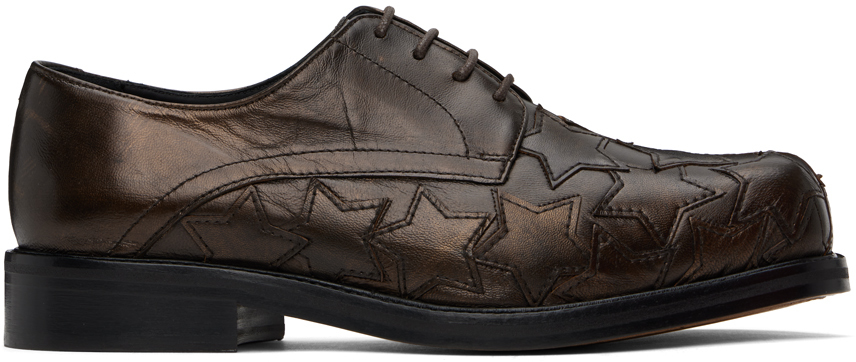 Brown Star Square Toe Derbys