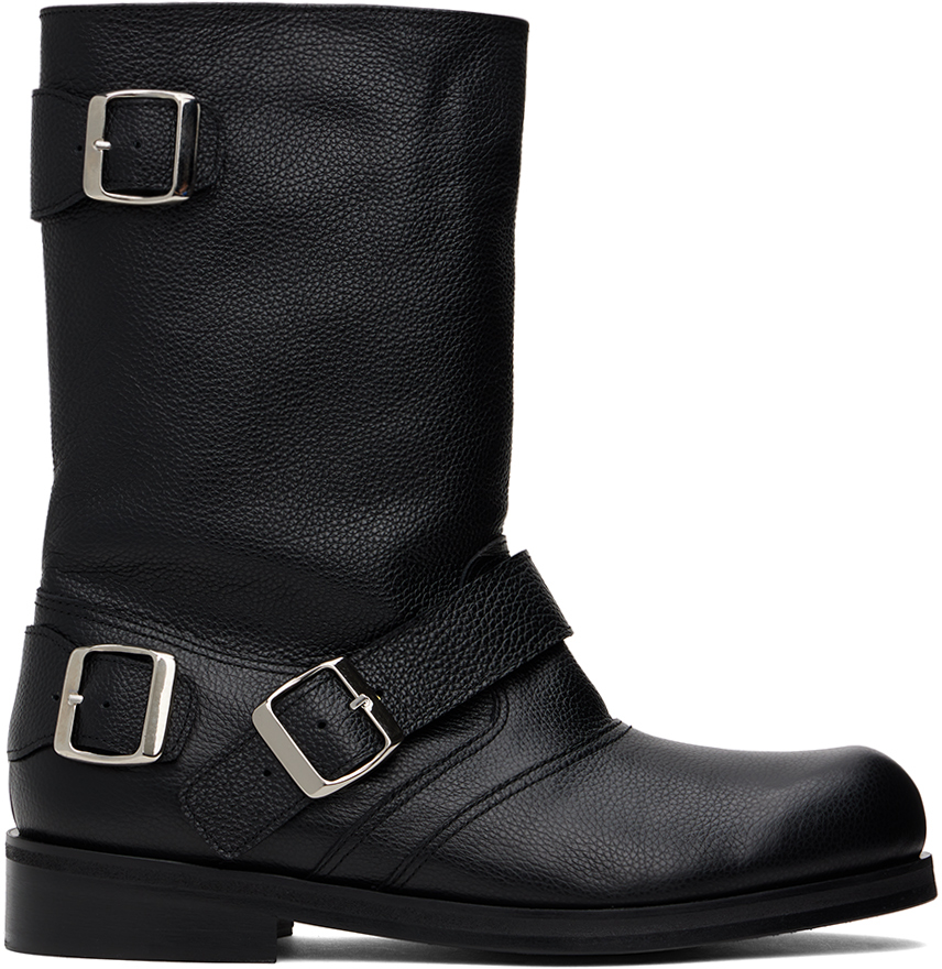 SSENSE Exclusive Black Biker Boots