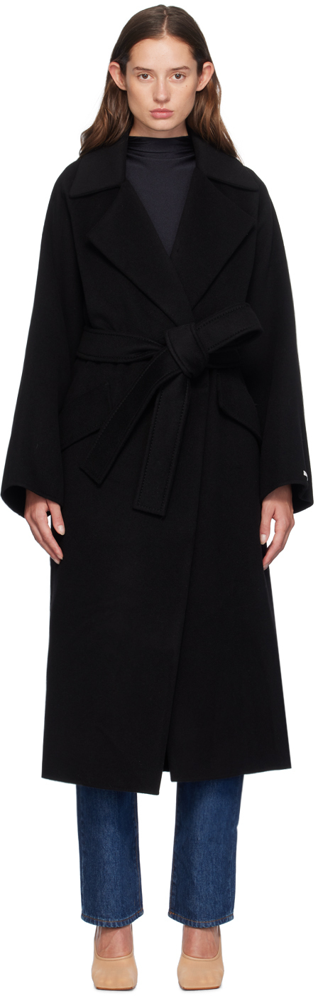 Shop Sportmax Black Virgin Wool & Cashmere Coat In 004 Black