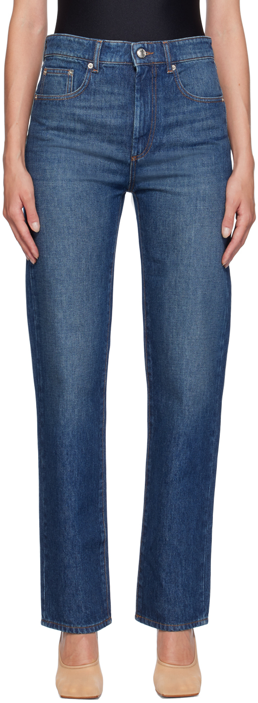 Sportmax Blue Low-rise 5-pocket Jeans In 007 Midnightblue