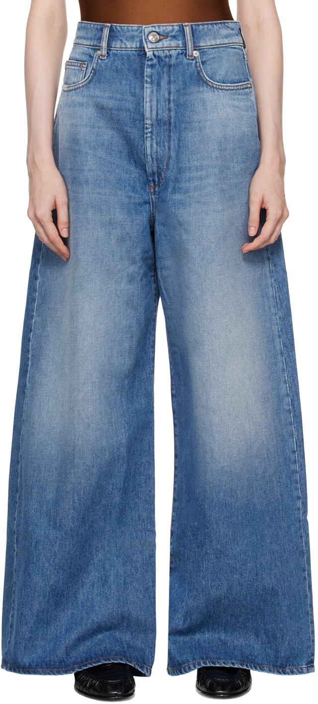 Blue Oversized Low-Rise Procida Jeans