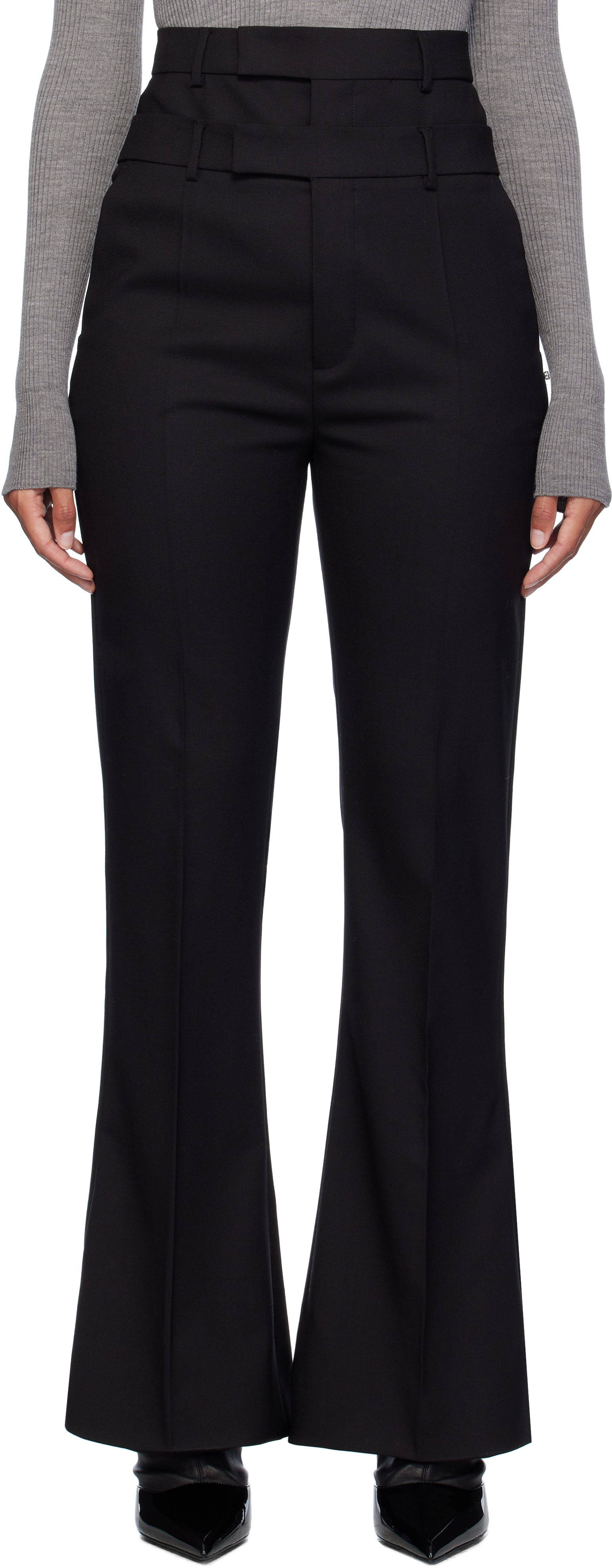 Shop Sportmax Black Lince Trousers In 003 Black