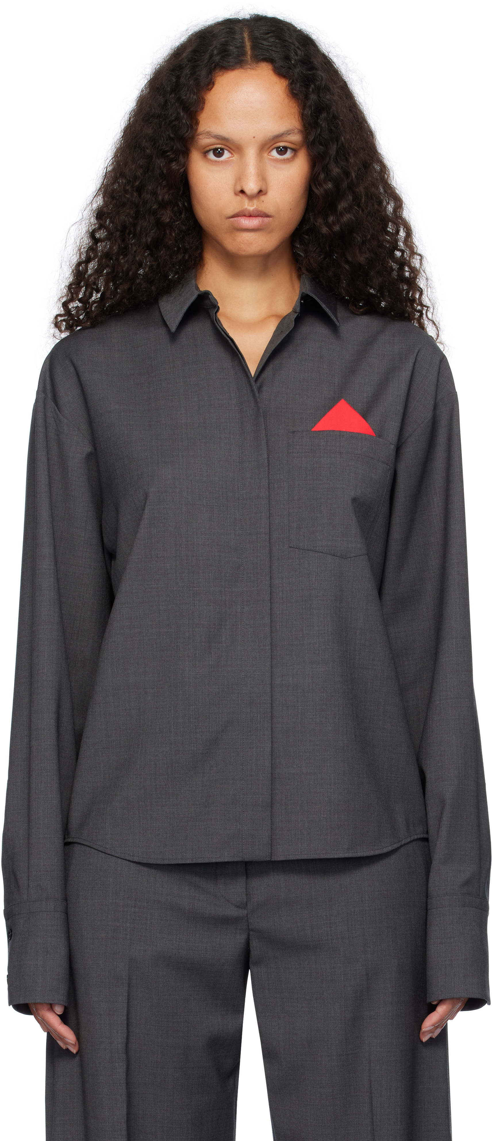 SPORTMAX GRAY MAPPA SHIRT 